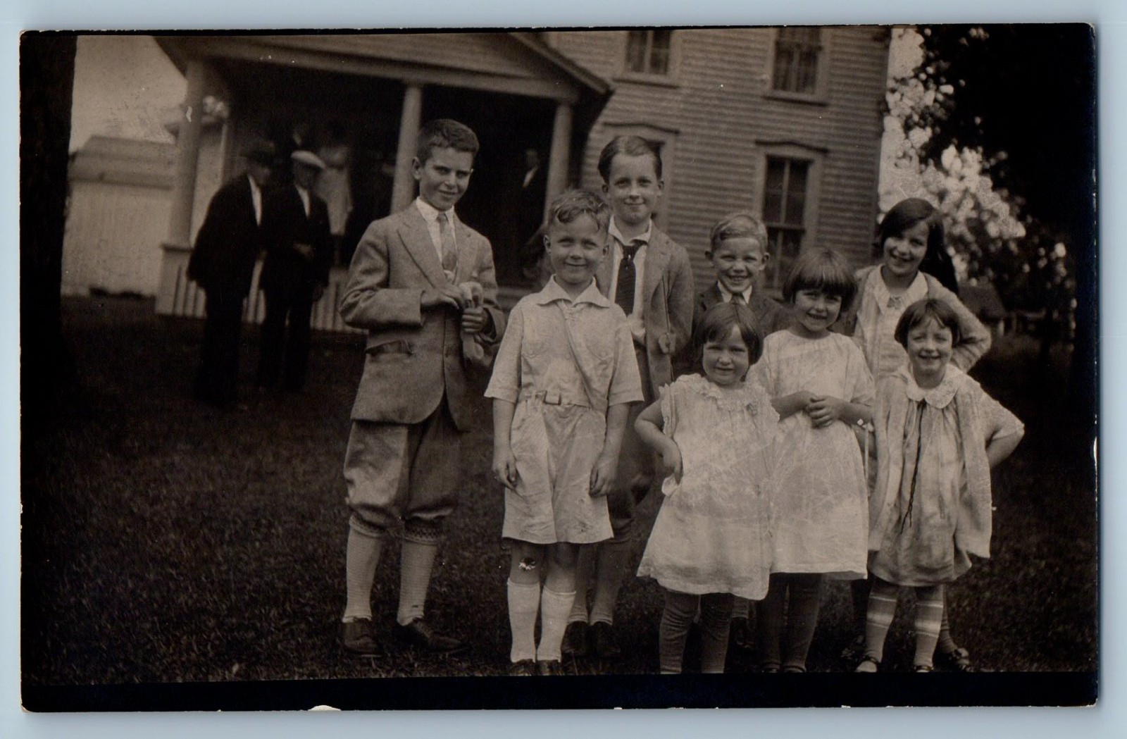 c1930's Childrens Smiling House Front Jackson MI RPPC Photo Vintage Postcard