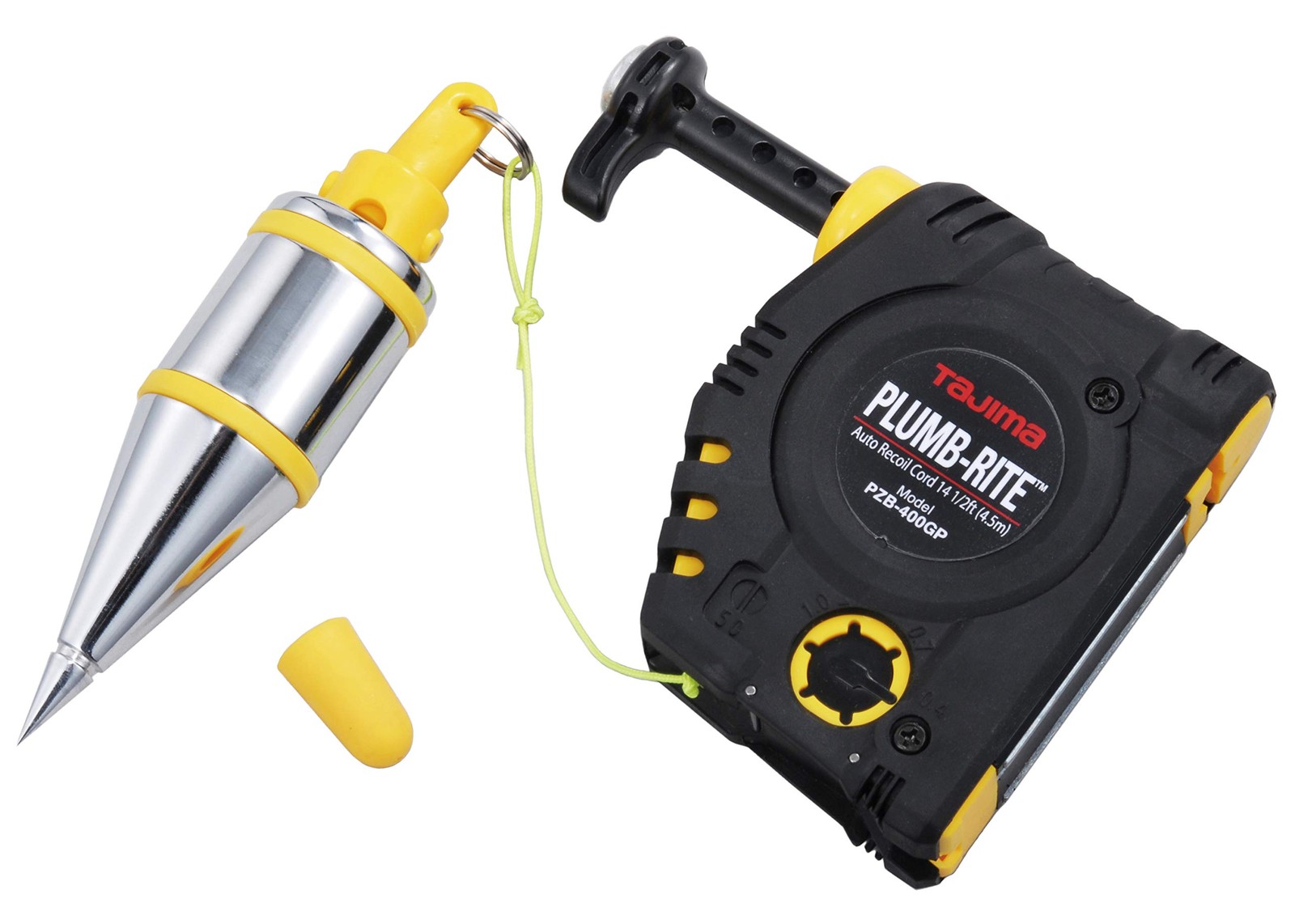 Plumb Bob Setter - 14 oz (400g) Magnetic Plumb-Rite with 14.5 ft Auto Recoil