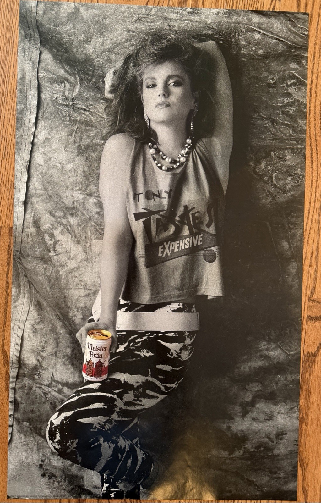 Vintage Meister Brau Beer Poster Sign Punk Beer Babe NOS
