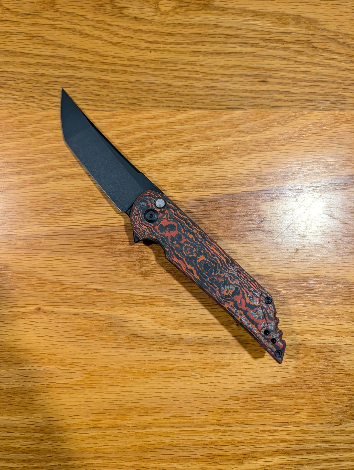 Jake Hoback Kwaiback Button Lock Knife Mars Valley Fat Carbon (3.75\ Jake Hoback Kwaiback Button Lock Knife Mars Valley Fat Carbon (3.75\