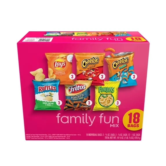 Frito-Lay Family Fun Mix Variety Pack Snack Chips, 18 Count Multipack Frito-Lay Family Fun Mix Variety Pack Snack Chips, 18 Count Multipack