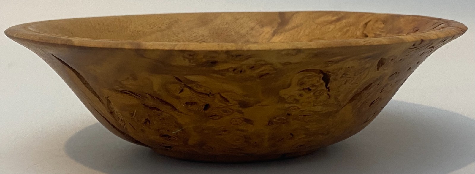 RARE Signed Pepper New Zealand Hand Turned Burl Wood Bowl Feather Light 6