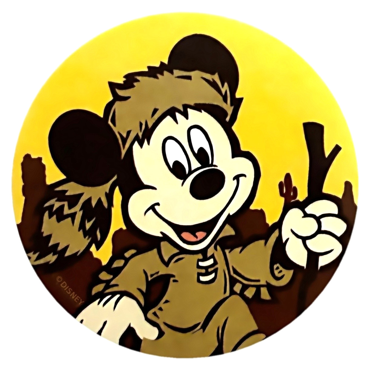 Rare Vintage Walt Disney World Mickey Mouse Davy Crockett Sticker Frontierland