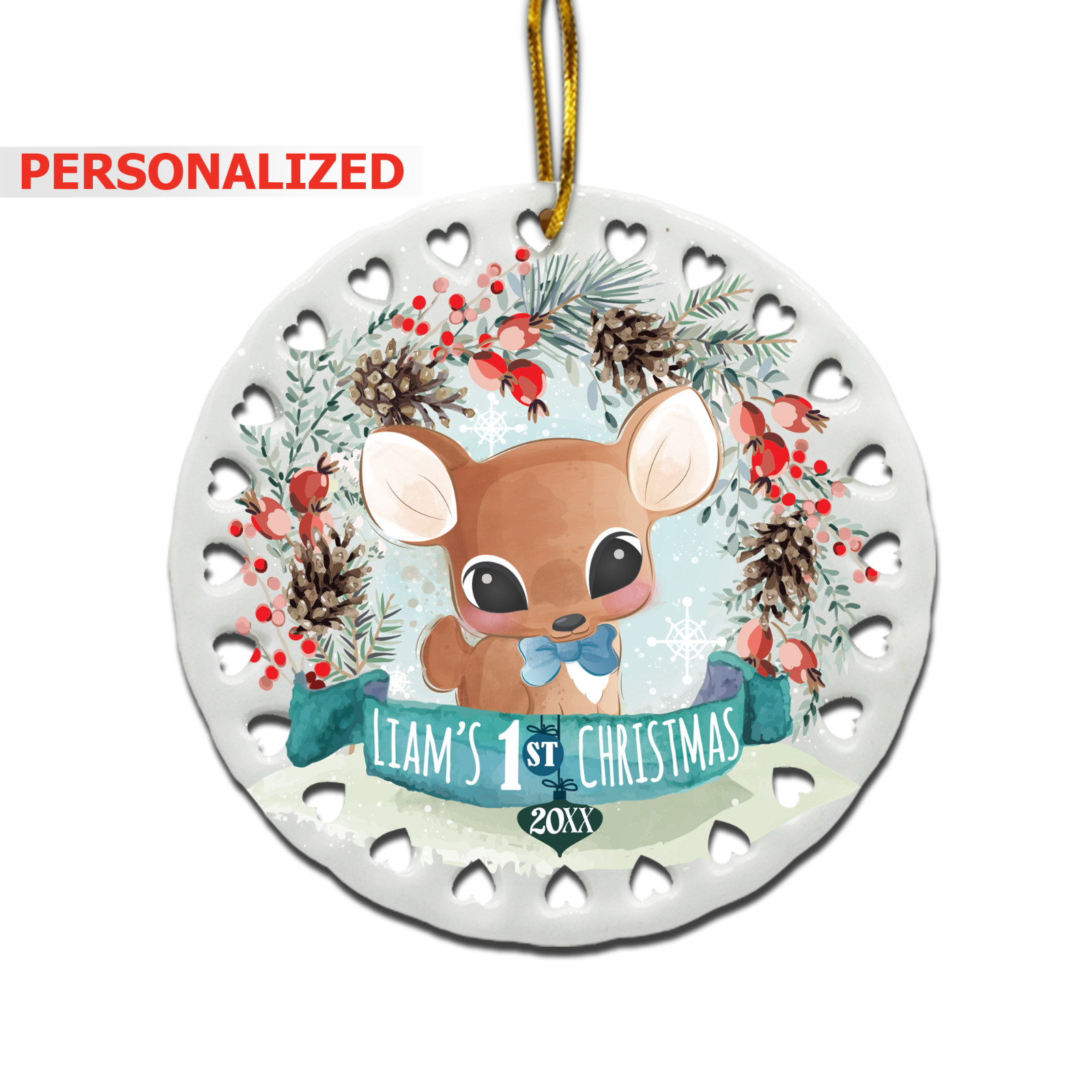 Personalized-Baby Boy\'s First Christmas Ornament -Decoration Ornament 