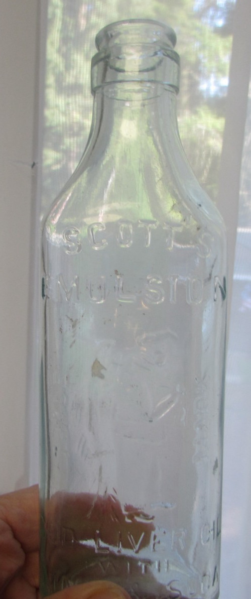 VINTAGE  SCOTT'S  EMULSION  COD  LIVER   OIL  WITH  LIME  &  SODA  -  BOLLTE