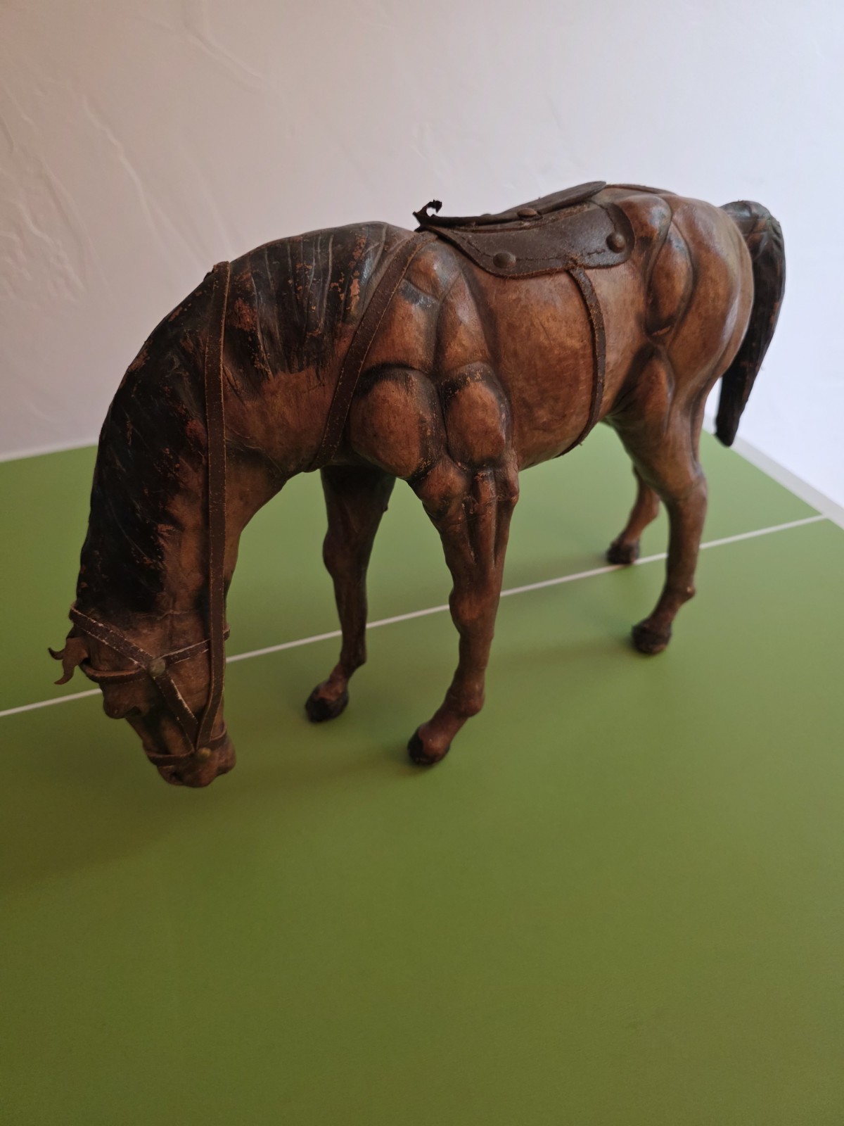 VINTAGE HANDMADE LEATHER HORSE 16” AWESOME CRAFTSMANSHIP GREAT DETAIL 1900’s VINTAGE HANDMADE LEATHER HORSE 16” AWESOME CRAFTSMANSHIP GREAT DETAIL 1900’s