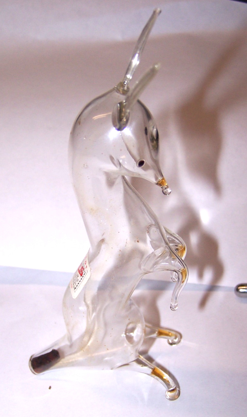 Vintage Bols Rynbenade Blown Glass Liquor Bottle Kangaroo Figurine Empty Vintage Bols Rynbenade Blown Glass Liquor Bottle Kangaroo Figurine Empty