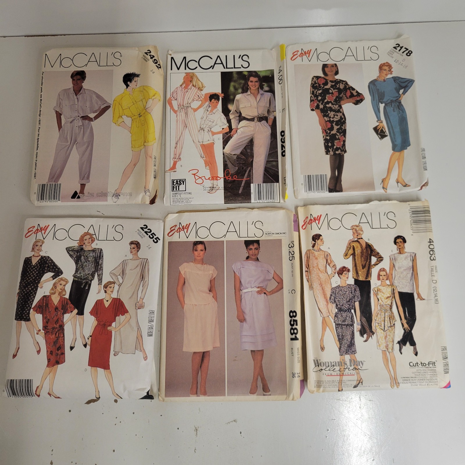 Lot Of 6 VTG McCall\'s Mixed Sewing Patterns 2492 8926 2178 2255 8581 4063 Womens