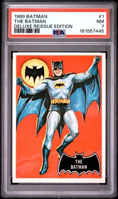 1989 Topps Batman Deluxe 1966 Reissue #1 The Batman PSA 7 NM NEW SLAB POP 20 1989 Topps Batman Deluxe 1966 Reissue #1 The Batman PSA 7 NM NEW SLAB POP 20