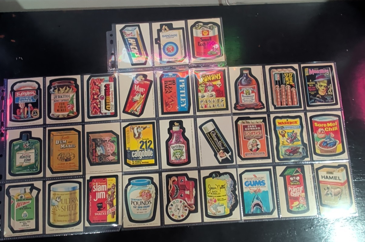 1975 Topps Wacky Packages 15th Series 15 COMPLETE 30 STICKER SET w/Bloodweiser