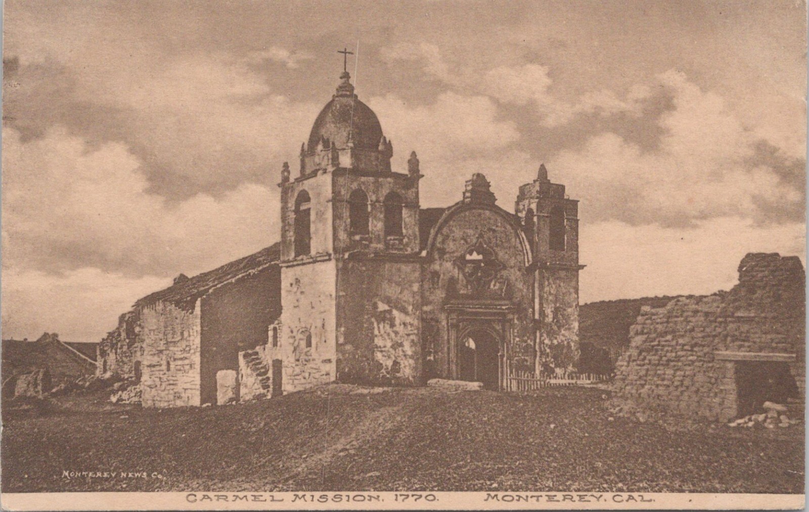 Lithograph * Monterey California View at the Carmel Mission 1908 Monterey County Lithograph * Monterey California View at the Carmel Mission 1908 Monterey County
