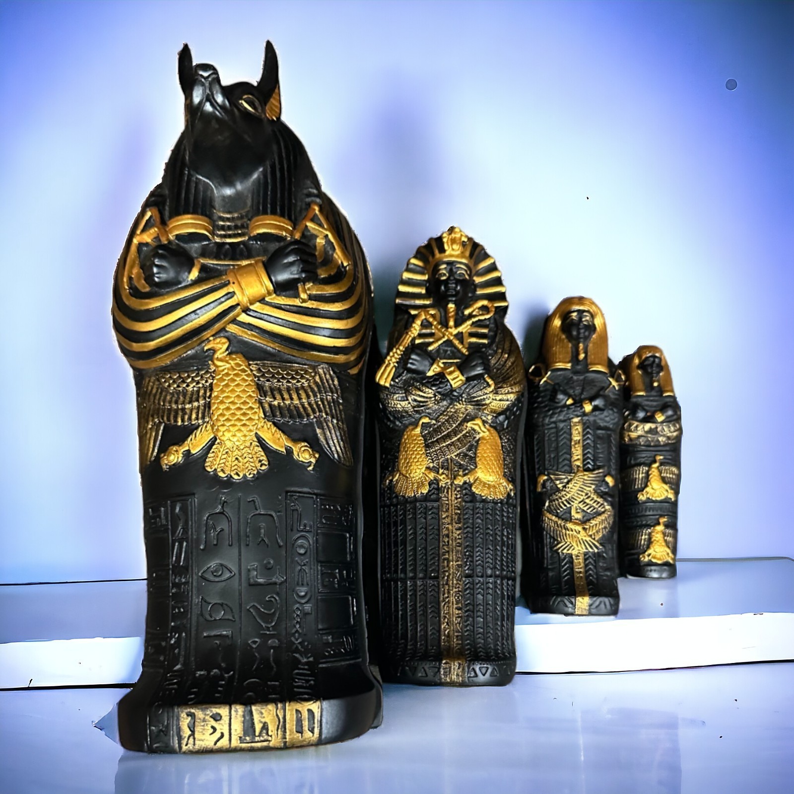 Ancient Egyptian Antiquities Coffin Anubis Mummy Pharaonic Rare Egyptian BC