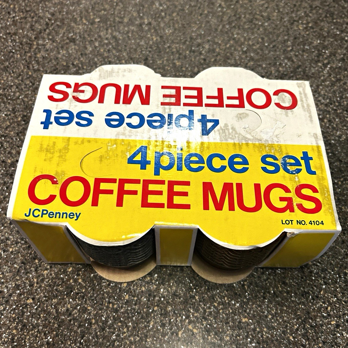 Vintage 70s JC Penney Coffee Mug Set 4pc Earthtones Retro Floral Original Box Vintage 70s JC Penney Coffee Mug Set 4pc Earthtones Retro Floral Original Box