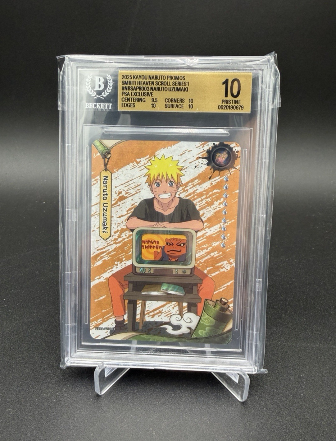 2025 KAYOU NARUTO PROMOS SMRITI HEAVEN SCROLL SER 1 NARUTO UZUMAKI BGS 10