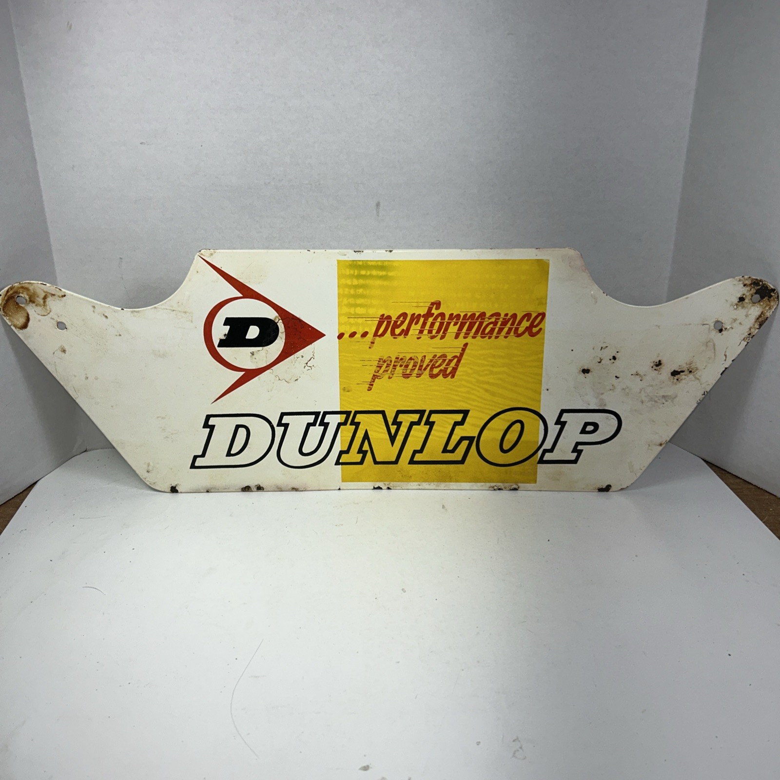 Vintage Dunlop  Metal sign Rust Performance Proved