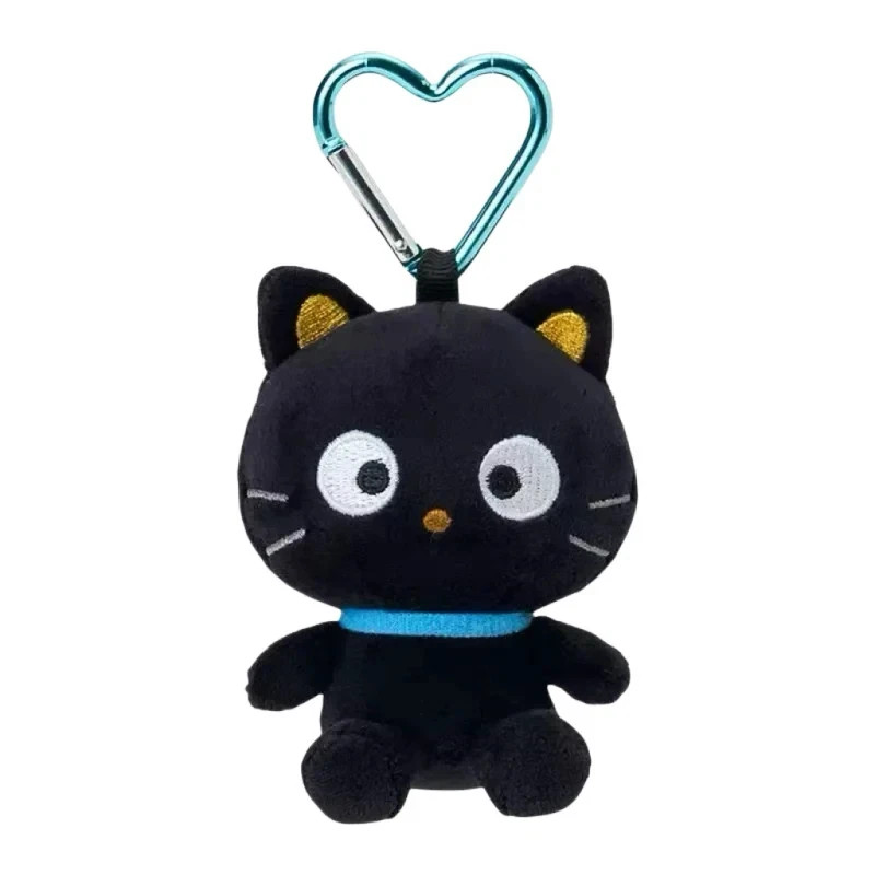 8cm Chococat Plush Keychain Sanrio Black Cat Bag Accessory Heart Buckle Pendant