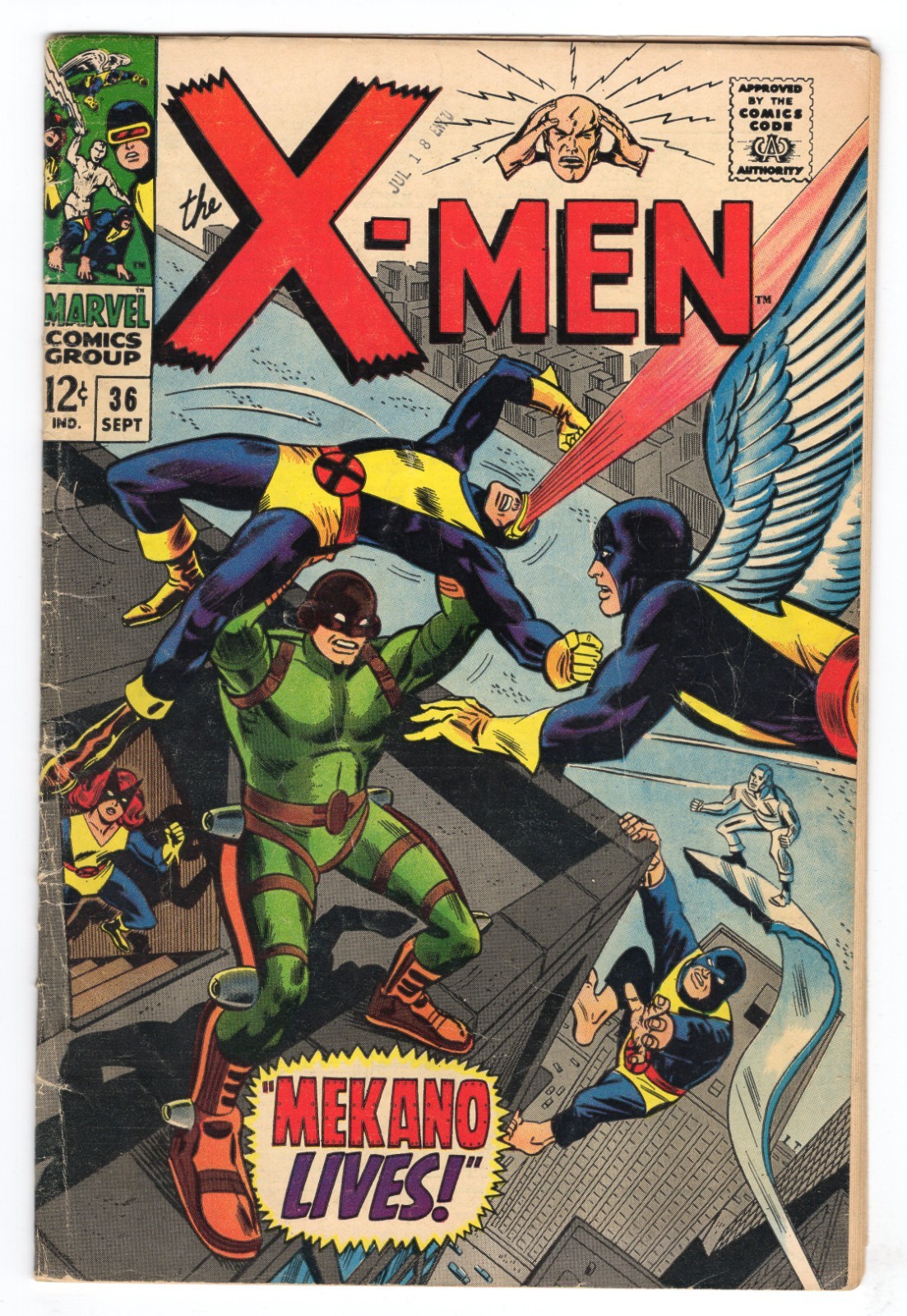 X-Men 36 1967 Marvel Comics VG+ 4.5 Mekano Marvel Girl Cyclops Beast