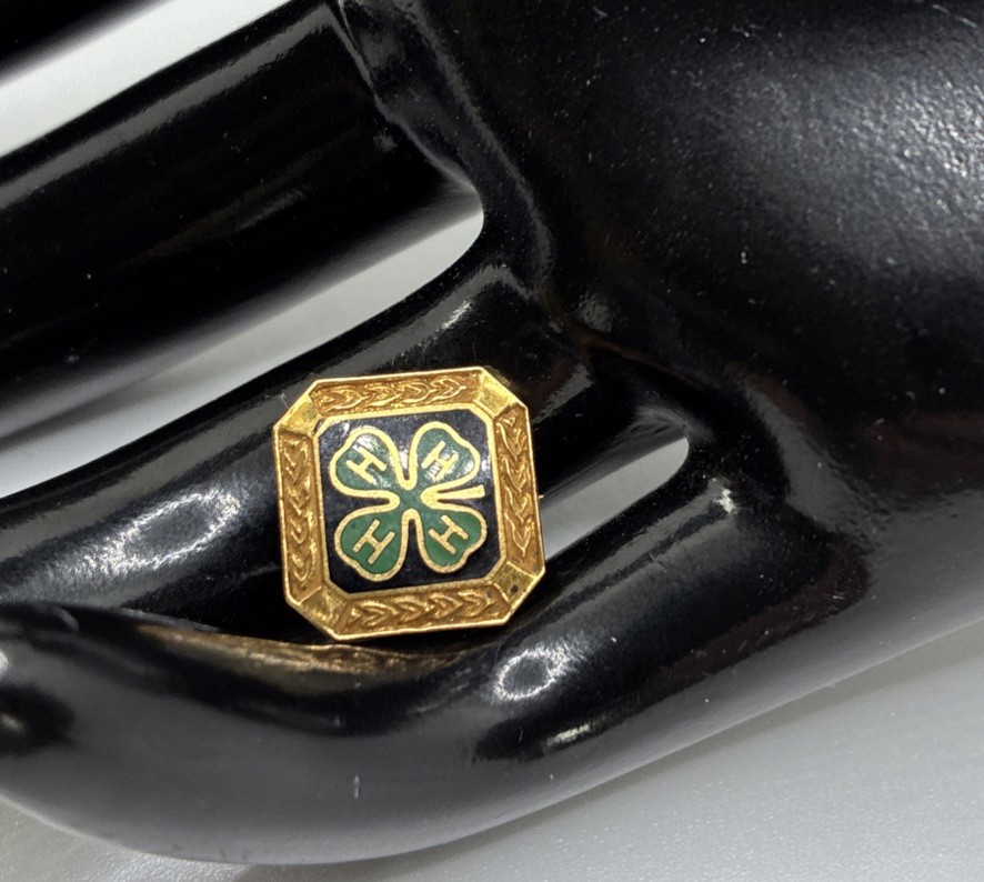 Vintage 4-H Club Pin 10K Gold Filled Green Clover Enamel Lapel Pin Vintage 4-H Club Pin 10K Gold Filled Green Clover Enamel Lapel Pin