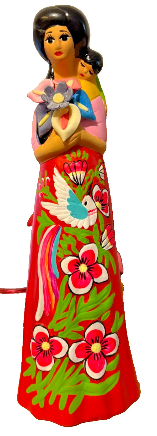 Muñeca Mama Ceramica (Ceramic Mama Doll) Mexican Handicraft Woman With Child 13\