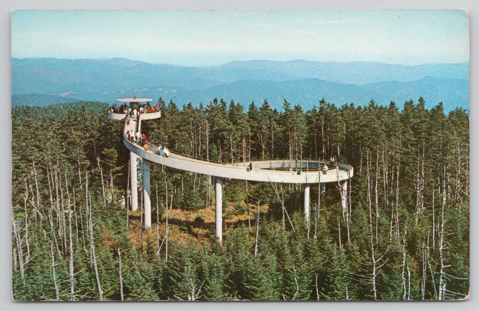 Postcard c1970s Smoky Mountain National Park Clingmans Dome Observation Deck