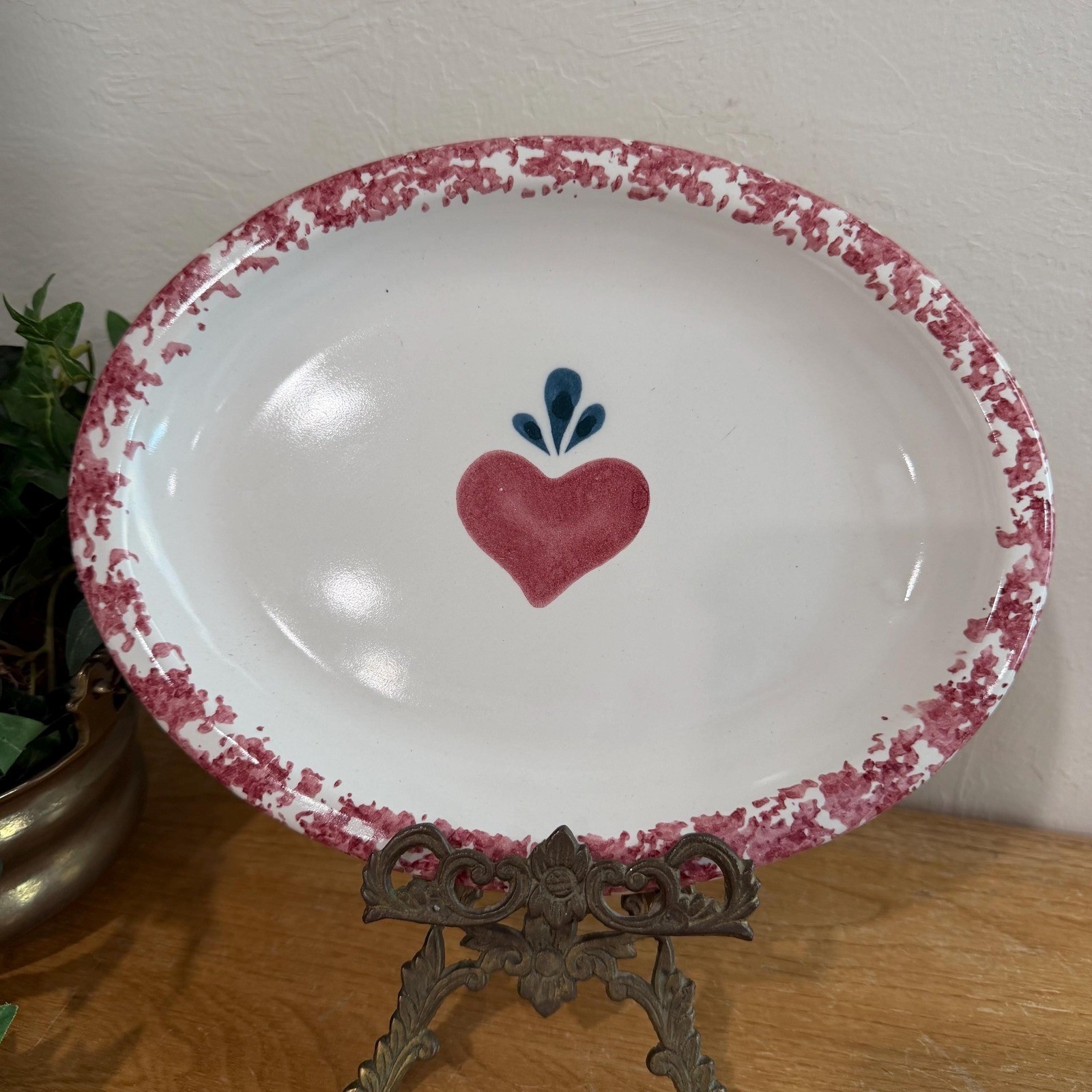 Vintage Chaparral Pottery Hand-Painted Heart Platter