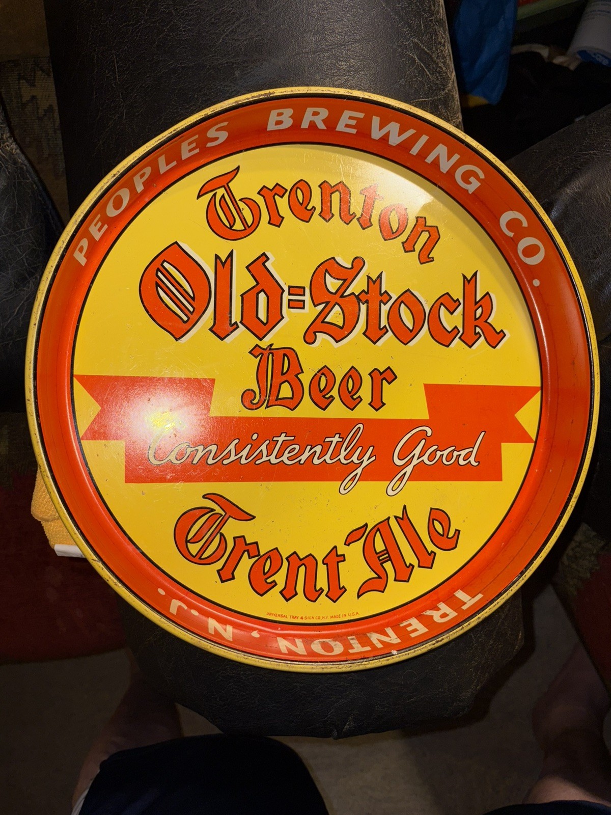 VERY RARE TRENTON OLD STOCK TRENT ALE PEOPLES BREWING CO TRENTON, NJ   TRAY