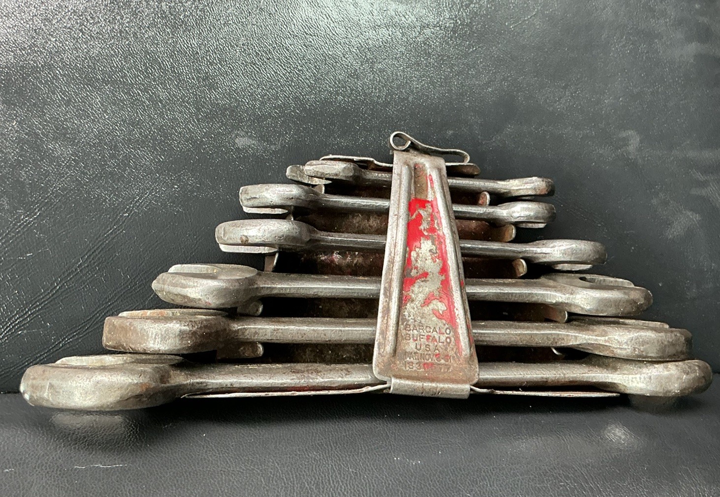 Barcalo Buffalo Open End Wrenches With CASE / Holder Antique / Vintage