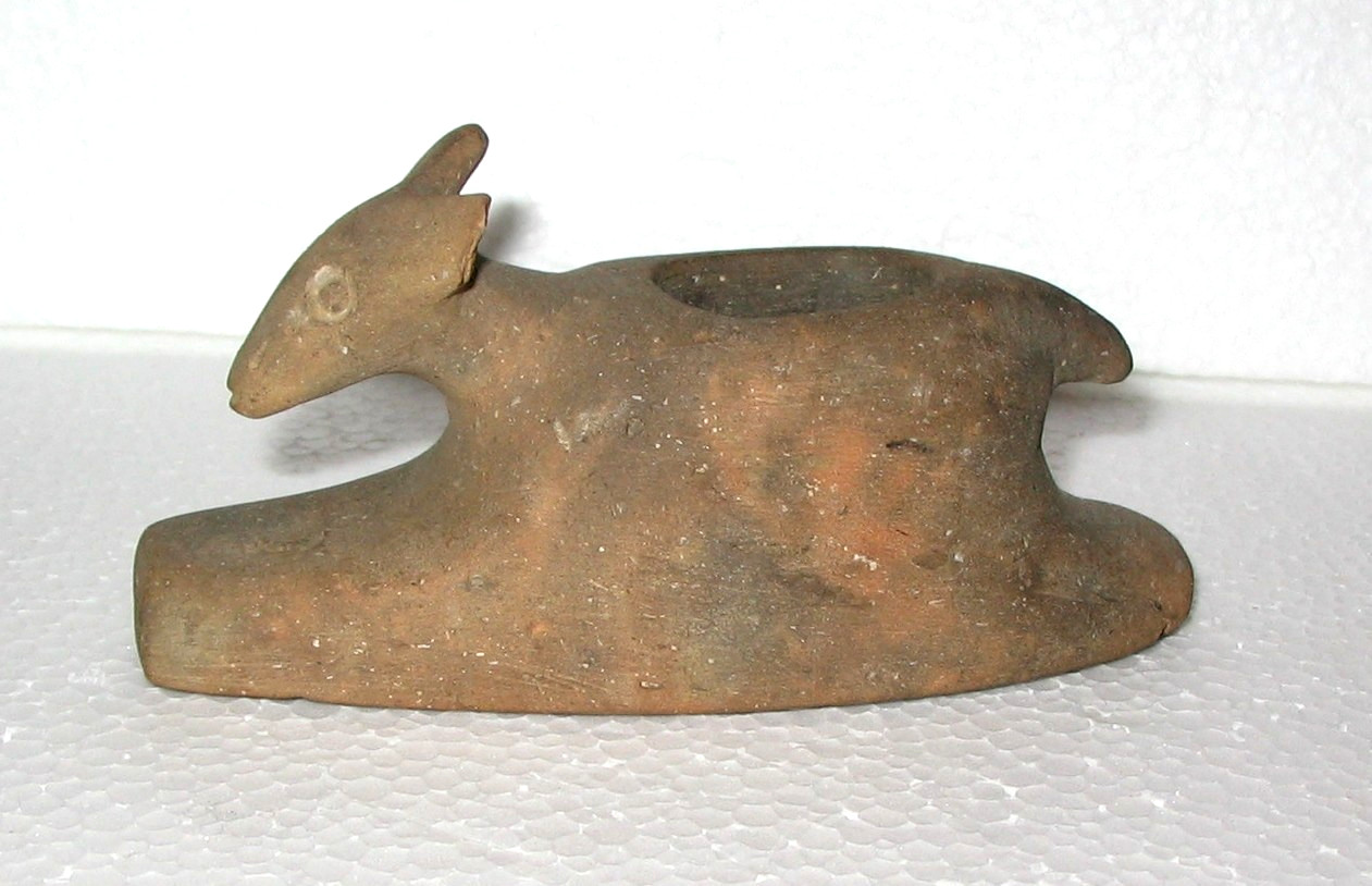 Ancient Prehistoric Native American Indian Deer Effigy Pipe Artifact