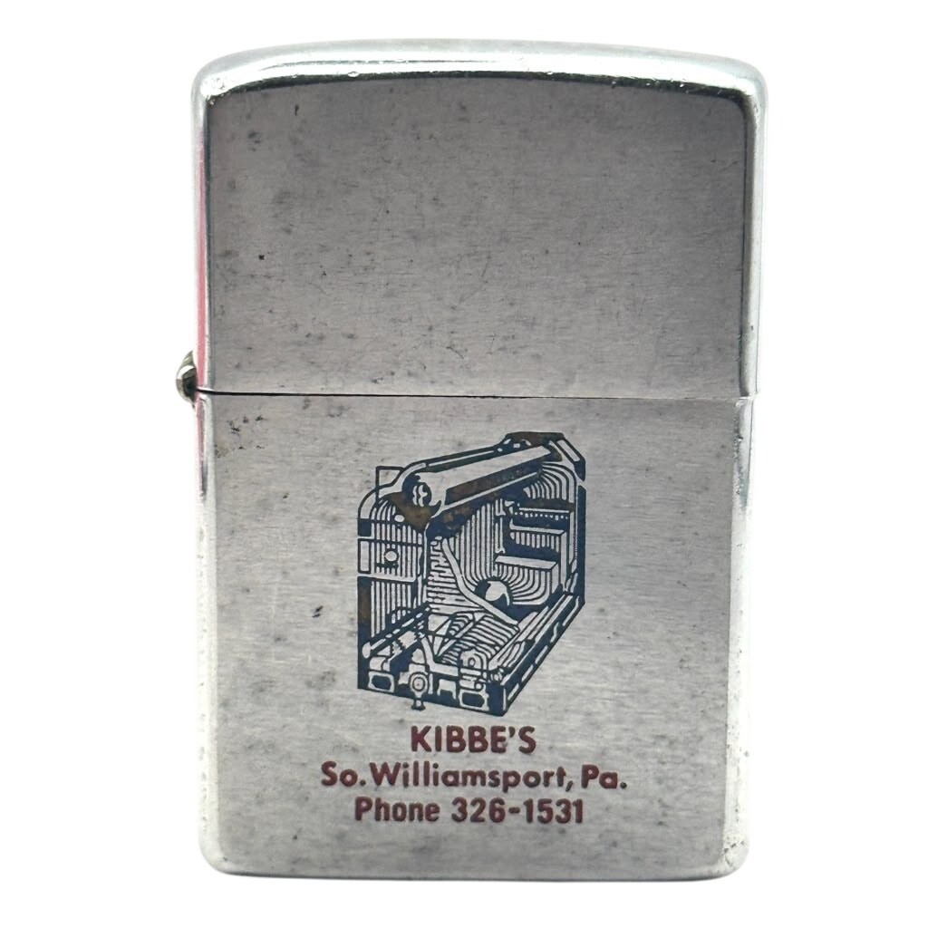 1975 Zippo KIBBE'S Machines South Williamsport PA Chrome Lighter Needs Flint 1975 Zippo KIBBE'S Machines South Williamsport PA Chrome Lighter Needs Flint