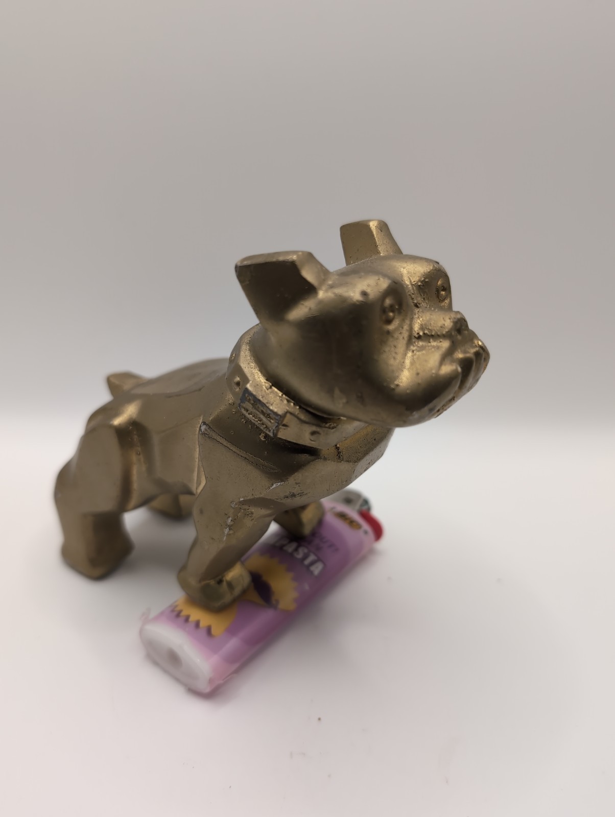 Vtg 1968-79 Mack Truck Gold Plated Bulldog Hood Ornament Pat 87931 24oz Mascot