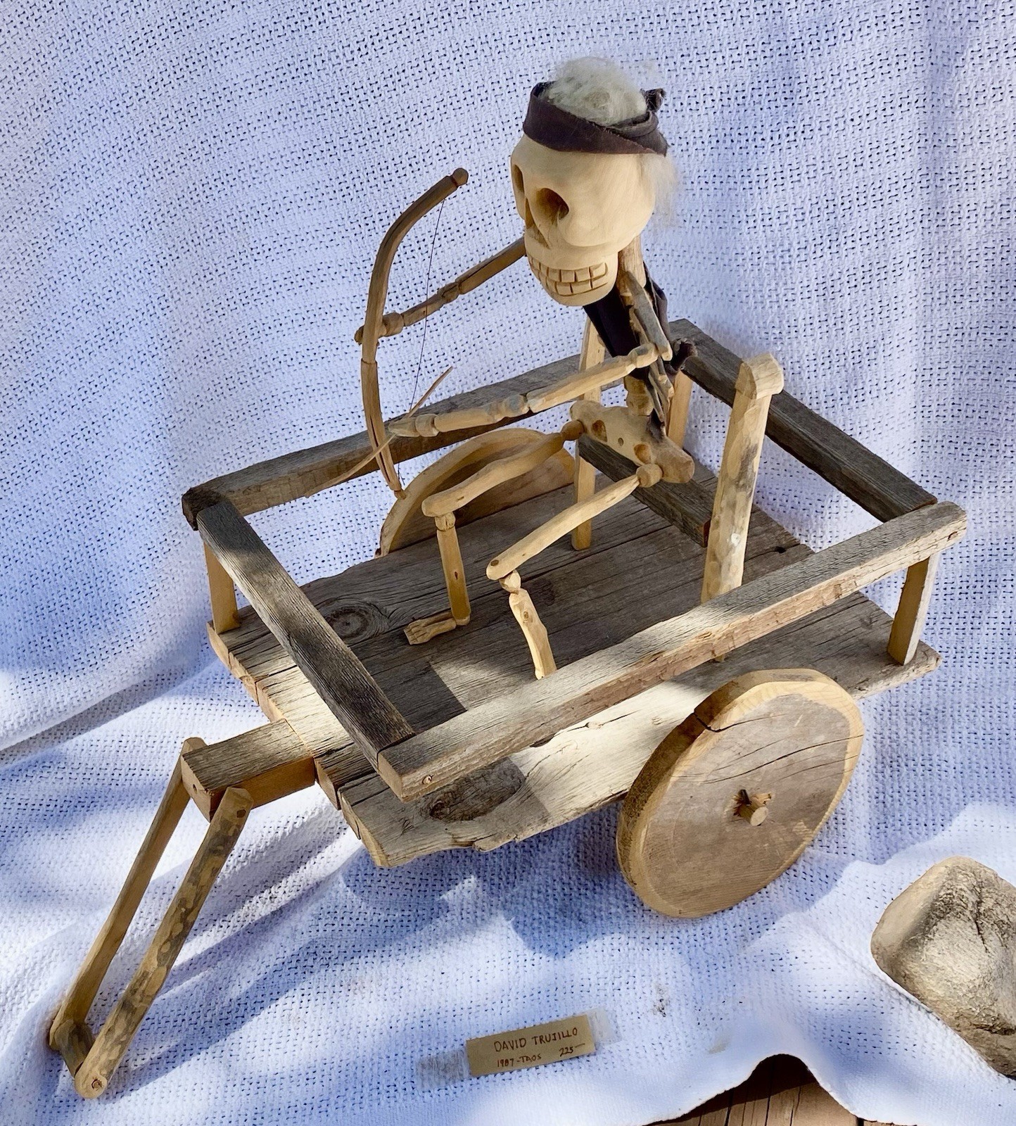 Folk art Hand Made Deathcart Taos, New Mexico Artist David Trujillo 1987 Folk art Hand Made Deathcart Taos, New Mexico Artist David Trujillo 1987