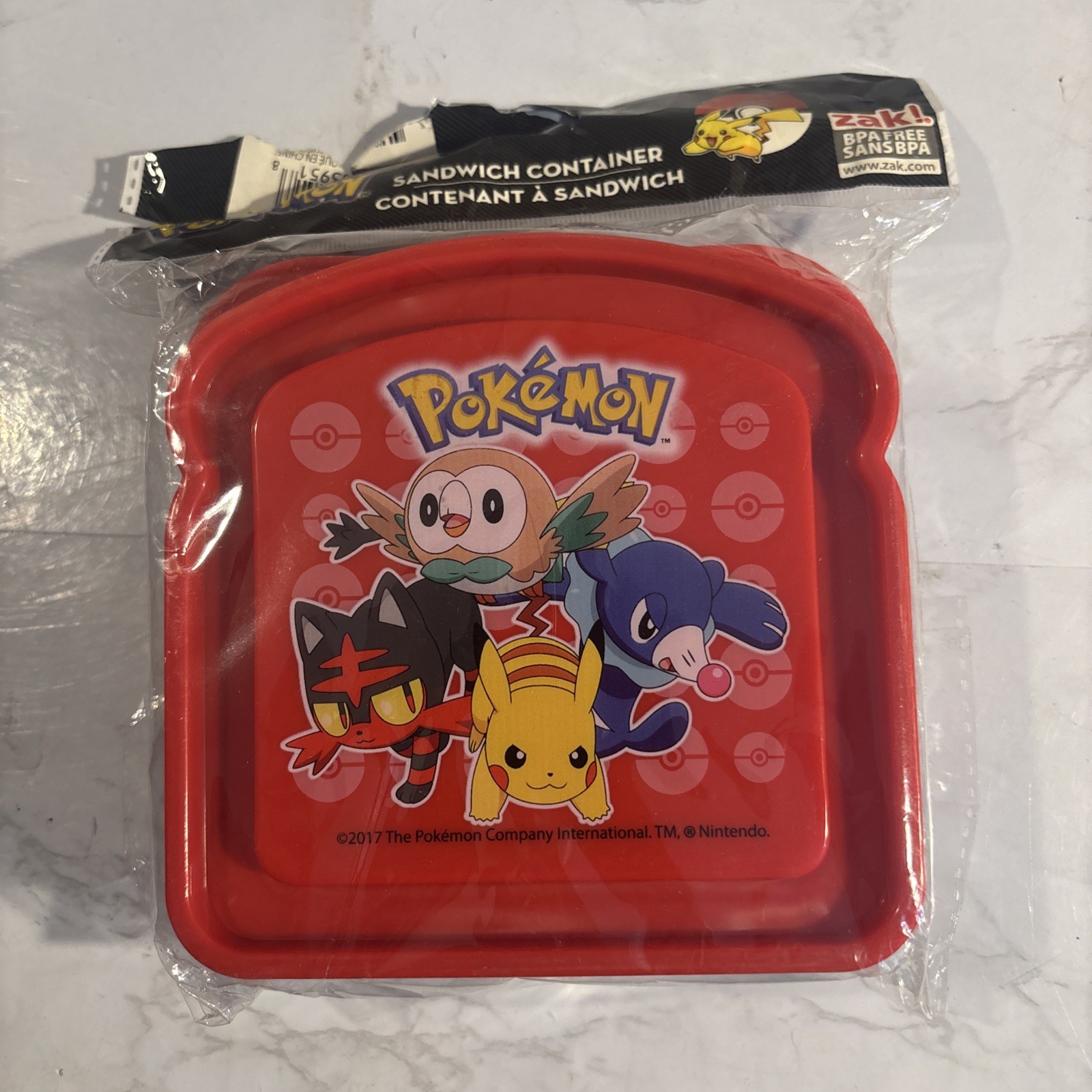 Pokémon Sandwich Container Box - Red & Blue - Plastic - Kids Lunchbox - Pikachu