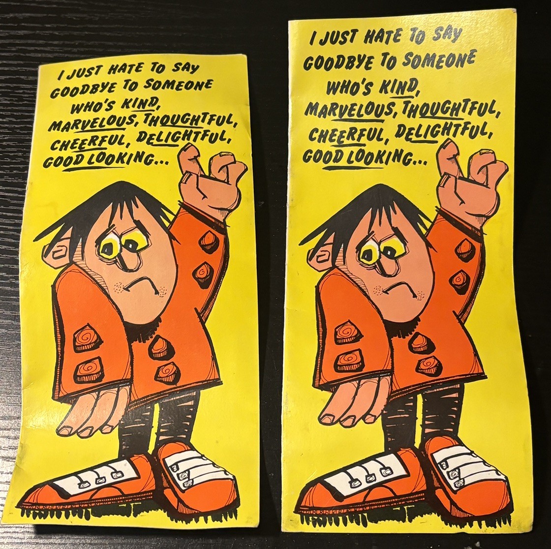 Unused Vintage 1970s HappyDay Greeting Cards Lot of 2 Moving Away Leaving Funny