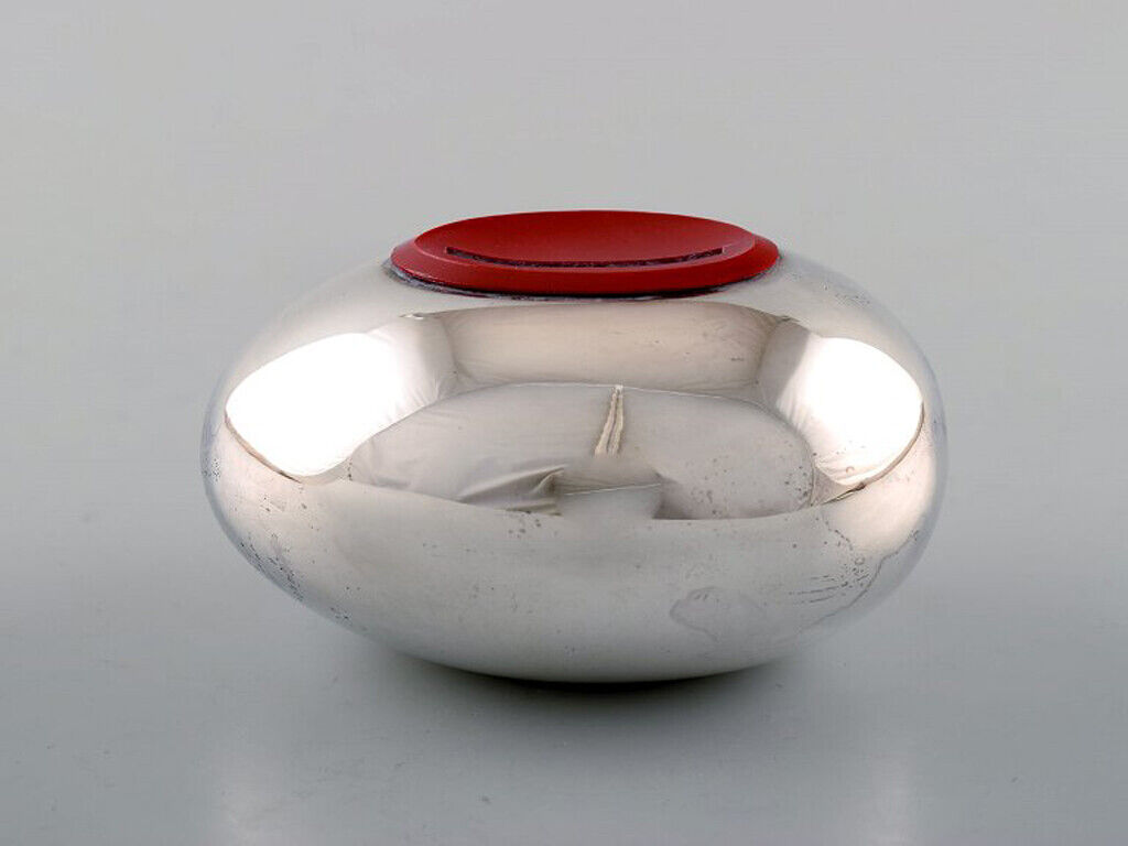 Hans Bunde for Cohr. Egg shaped money box in stainless steel. Danish design