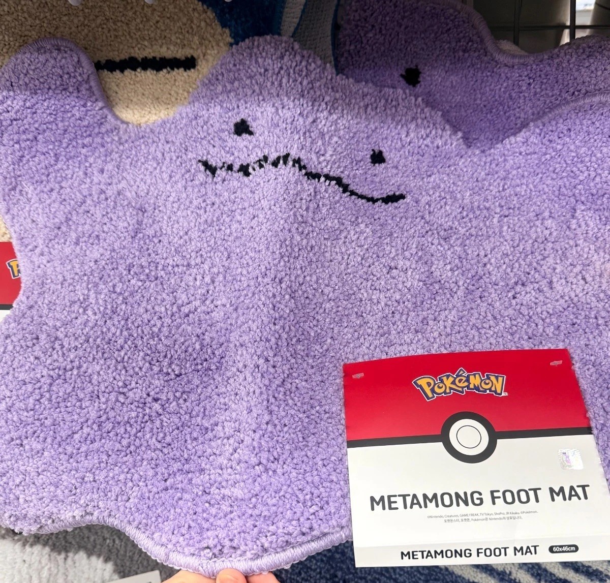 Pokemon Ditto Shaped Area Rug Soft Plush Floor Mat Anime Gift Home Decor