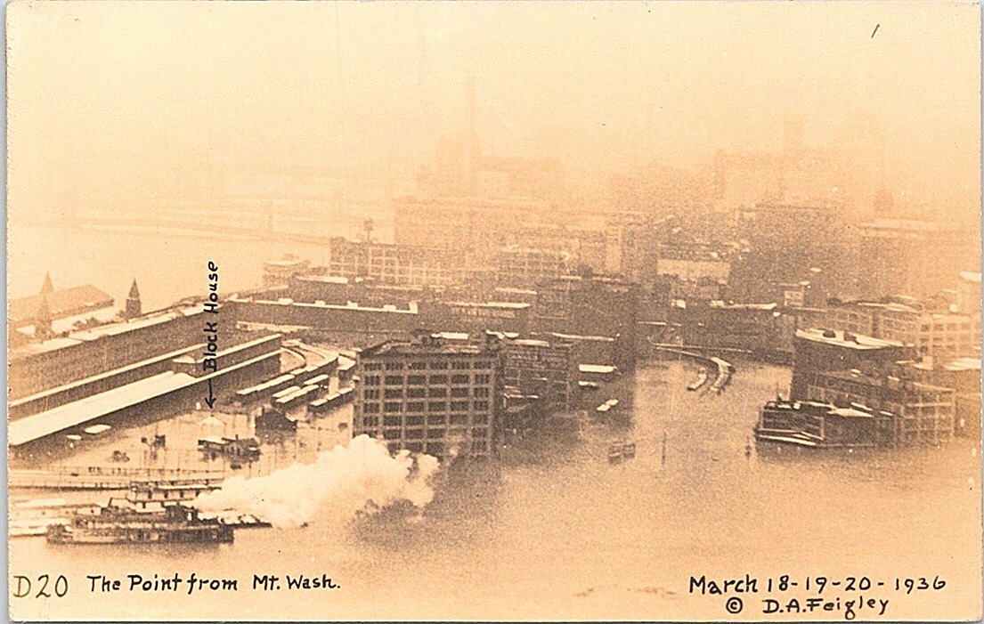 RPPC Pittsburgh Pennsylvania 1936 Flood Scene Birdseye View Disaster
