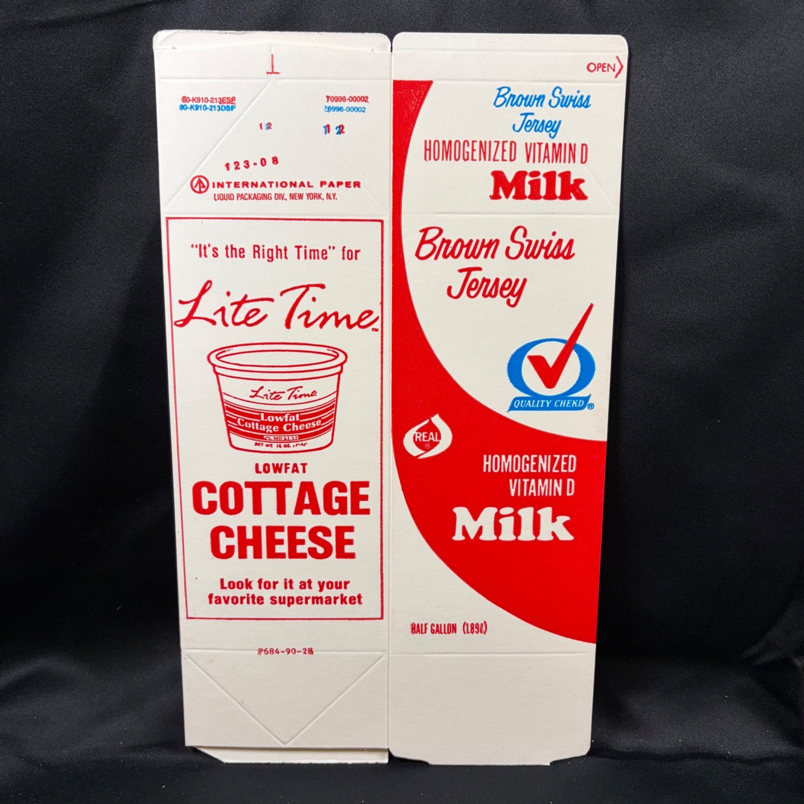 Vintage Brown Swiss Gillette Dairy Half Gallon Milk Carton Rapid City SD Unused