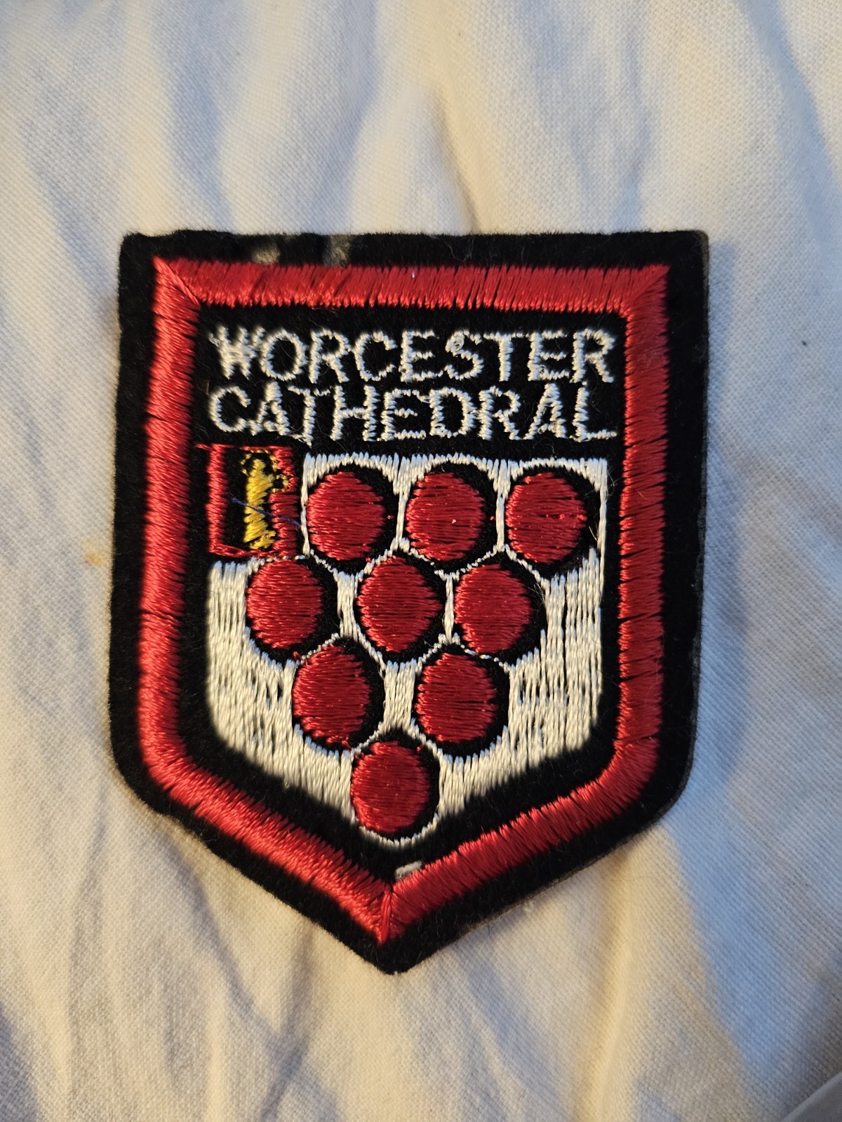 Worcester Cathedral Patch 70s Sew On Embroidered Vtg Travel Rare England Worcester Cathedral Patch 70s Sew On Embroidered Vtg Travel Rare England