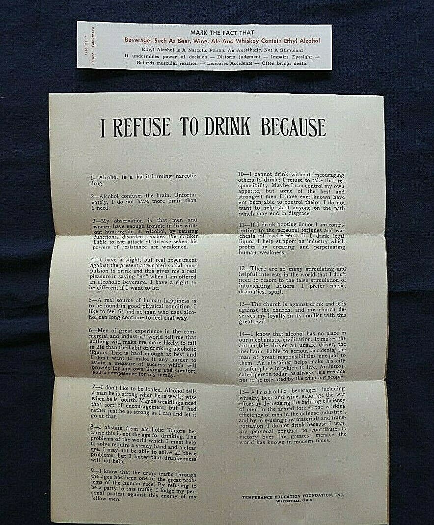c.1935 The Temperance Education Foundation Westerville OH WCTU MARY HUNT RARE