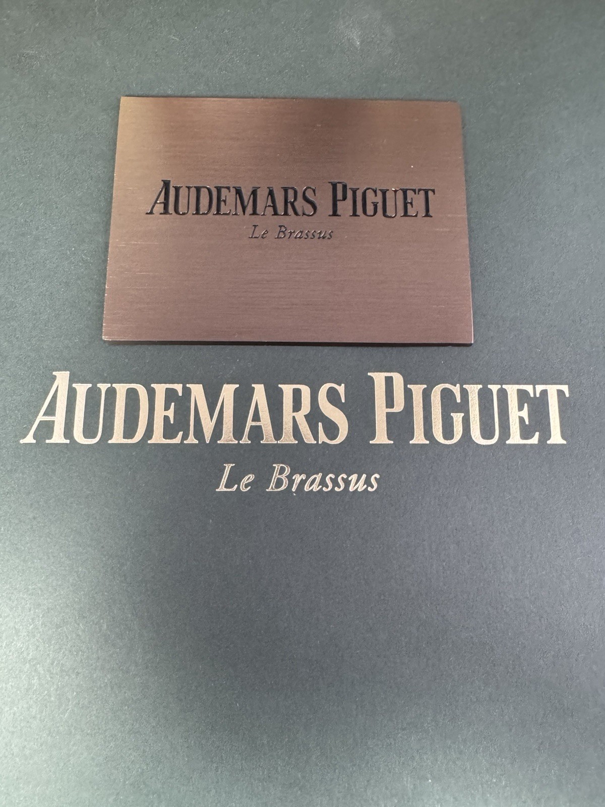 100% OEM AUDEMARS PIGUET Brass Boutique Display Sign 4.5” x 3.5” RARE & NEW