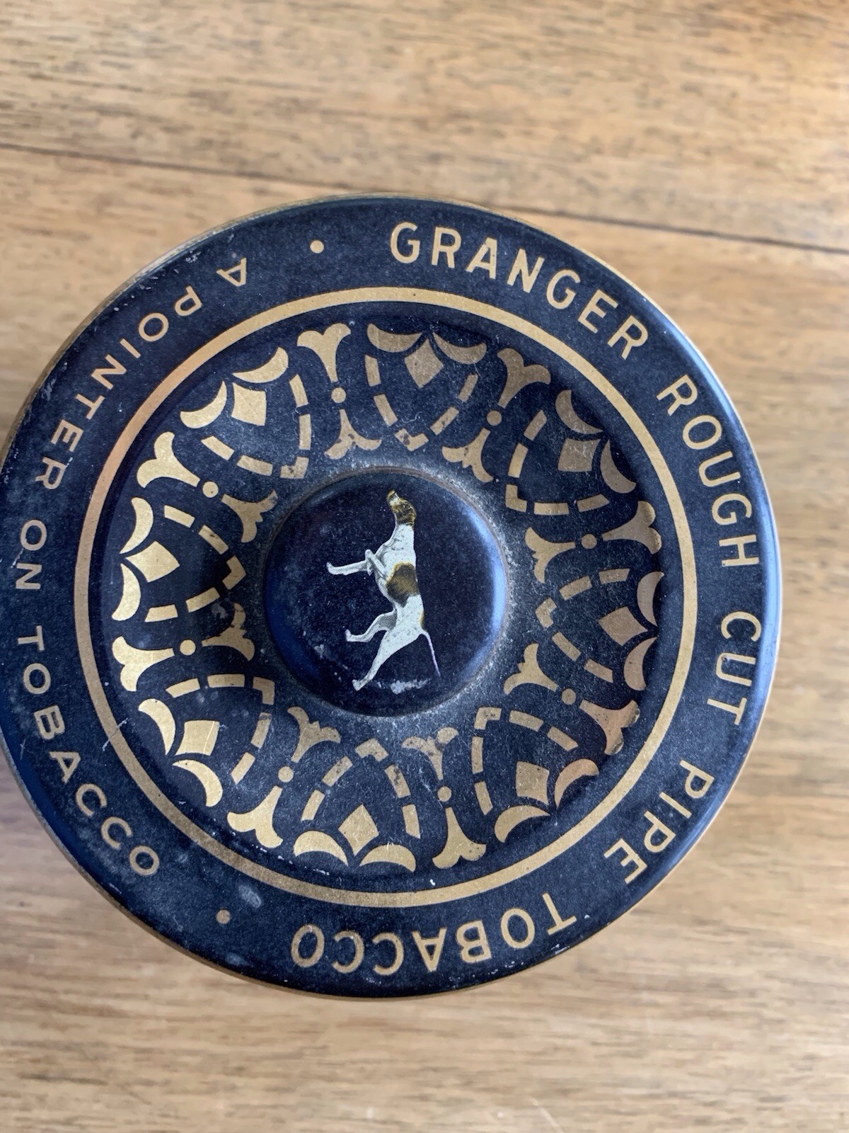 Vintage Granger Rough Cut Pipe Tobacco Tin Pointer Dog Liggett & Myers 