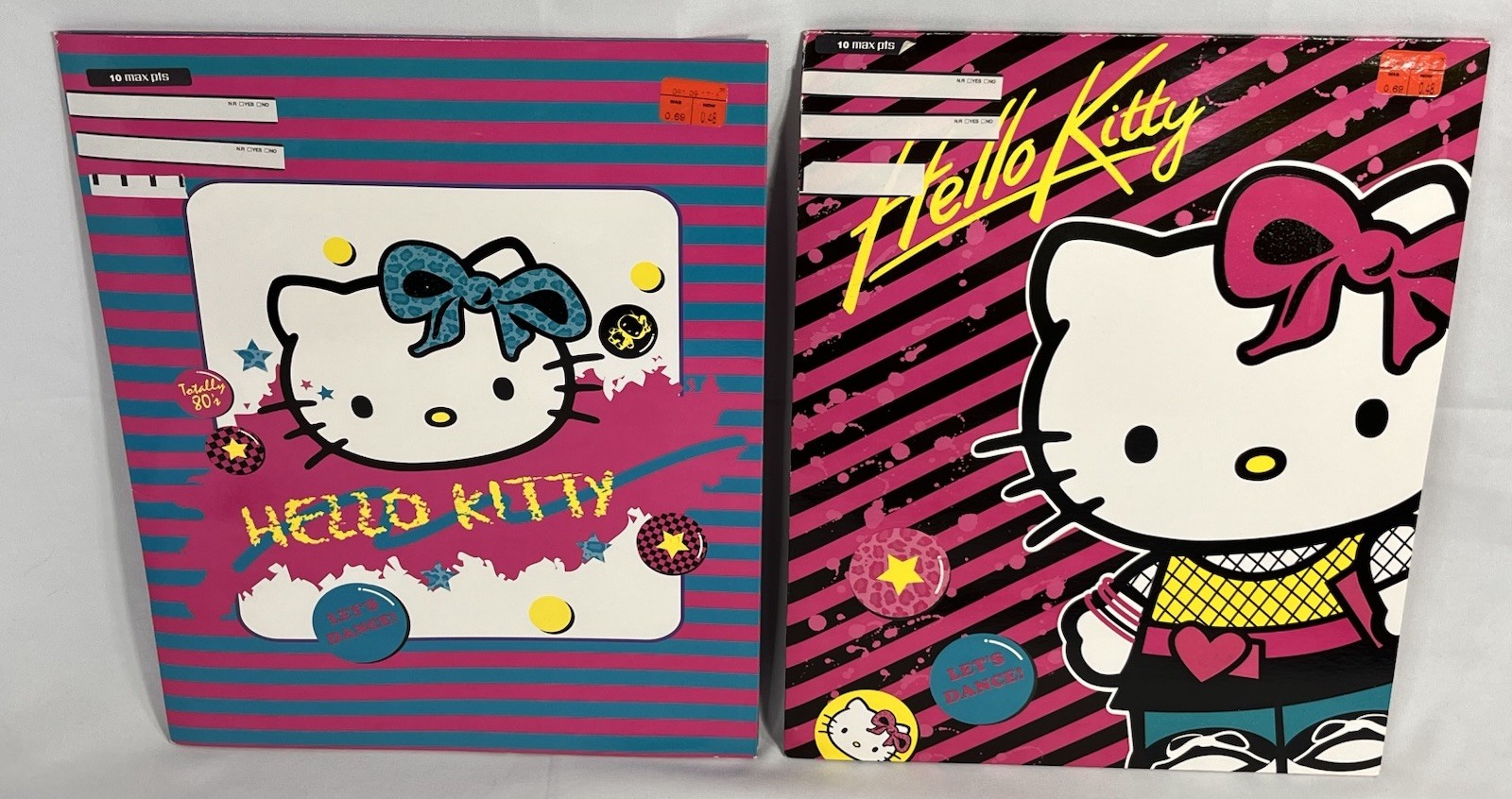 Vintage 2004 Hello Kitty Y2K 80s 2 Pocket Folders Lot - Lets Dance Sanrio