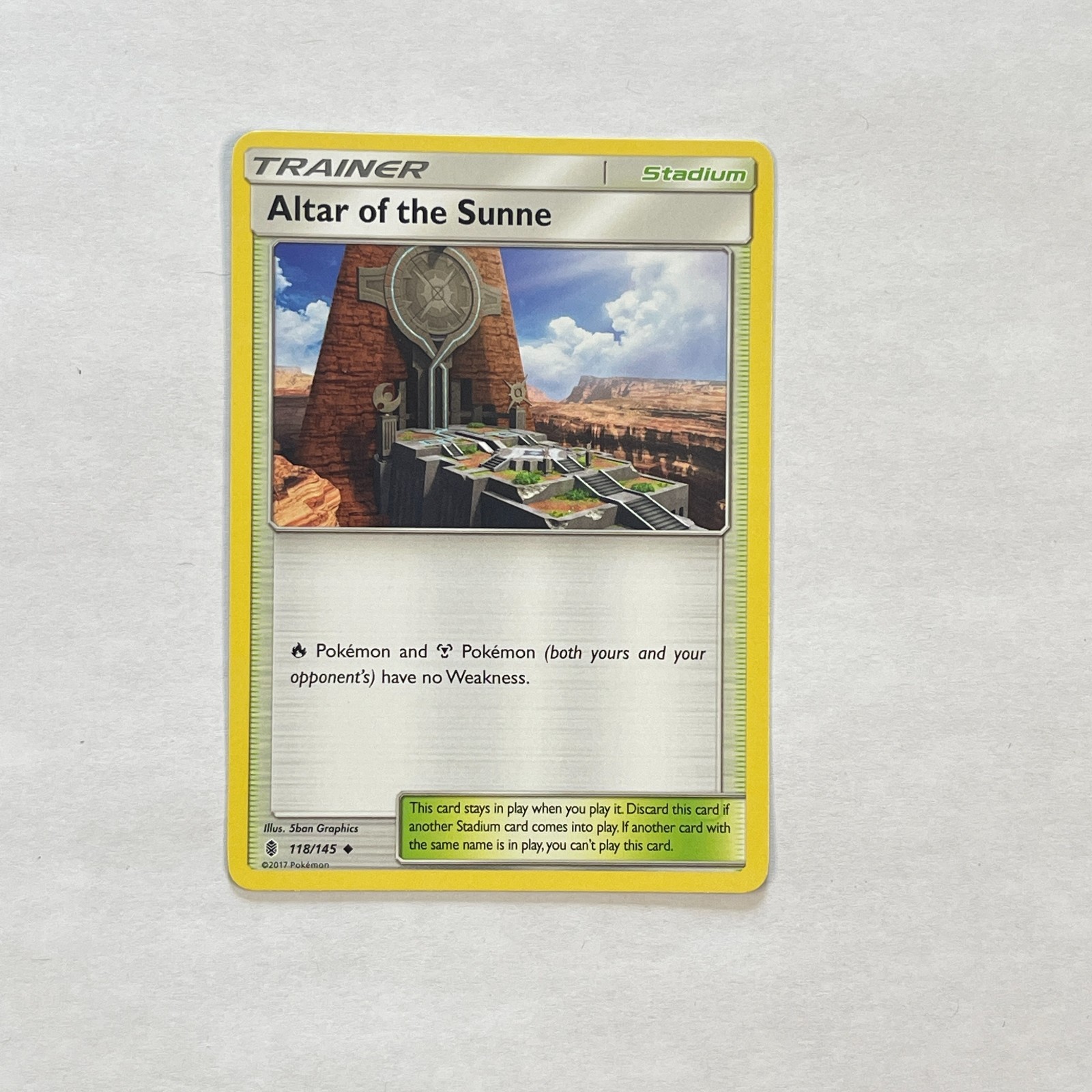 Pokemon Altar Of The Sunne 118/145 Guardians Rising 2017 English Uncommon Card