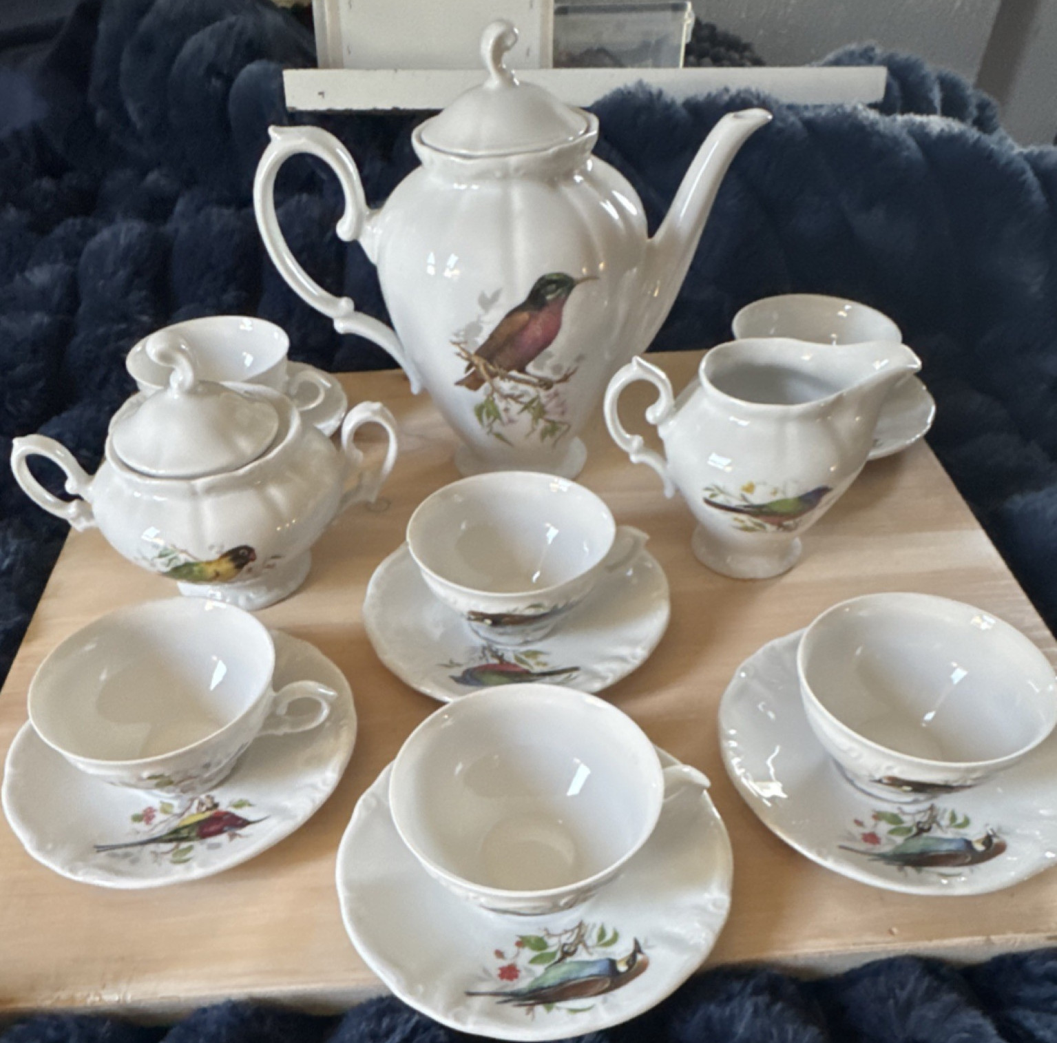 Vintage Winterling Bavaria Germany 17 pc Song Bird Tea set with 6 pc service
