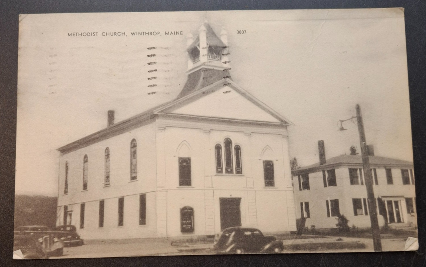 Winthrop Maine Postcard Methodist Church 1949