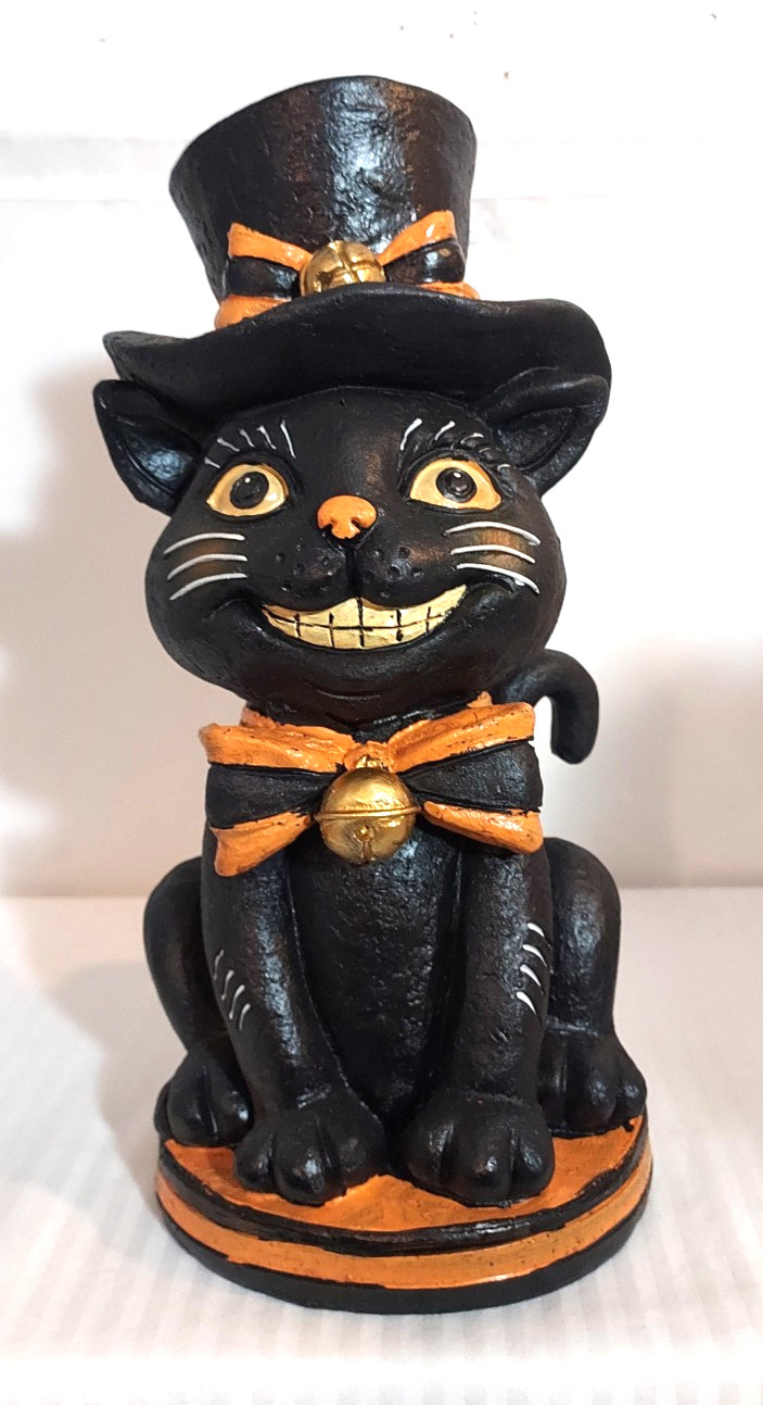 Walmart Way to Celebrate Resin Plastic Vintage Cat Black Indoor Decoration