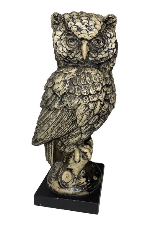 Nice MCM Vintage Heavy Stone Resin 8 1/2 Inch Owl Sculpture Figurine Nice MCM Vintage Heavy Stone Resin 8 1/2 Inch Owl Sculpture Figurine