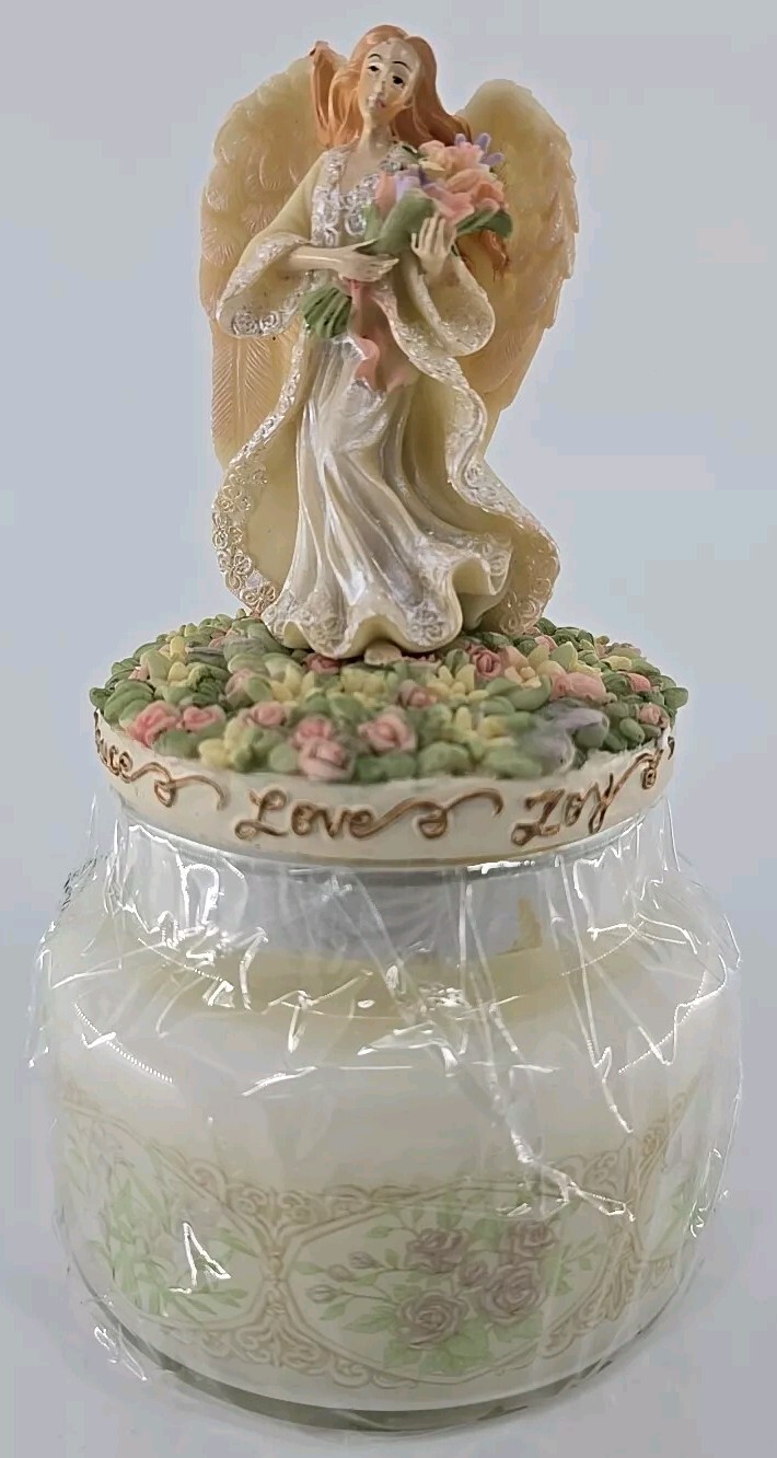 AVON Luminous Treasures Candle Scented Angel Topper NEW 2003 Peace Love Joy Rose AVON Luminous Treasures Candle Scented Angel Topper NEW 2003 Peace Love Joy Rose