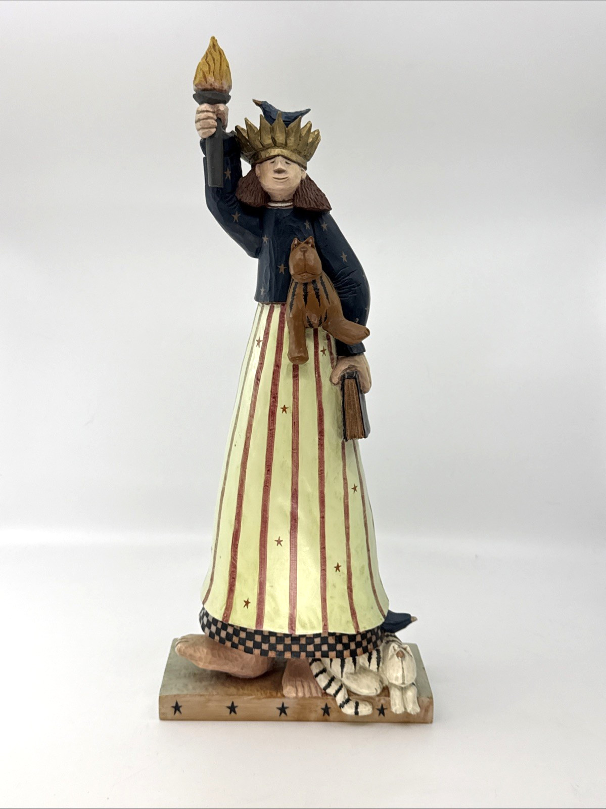 Williraye Studio Miss Liberty WW1308 Vintage 1999 Torch Cats Birds Patriotic Williraye Studio Miss Liberty WW1308 Vintage 1999 Torch Cats Birds Patriotic