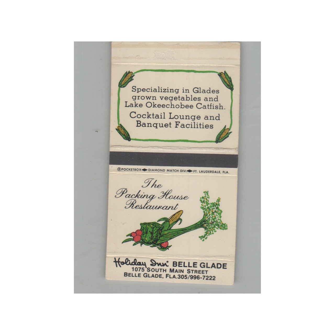 Matchbox Cover  The Packing House Restaurant Belle Glade FL